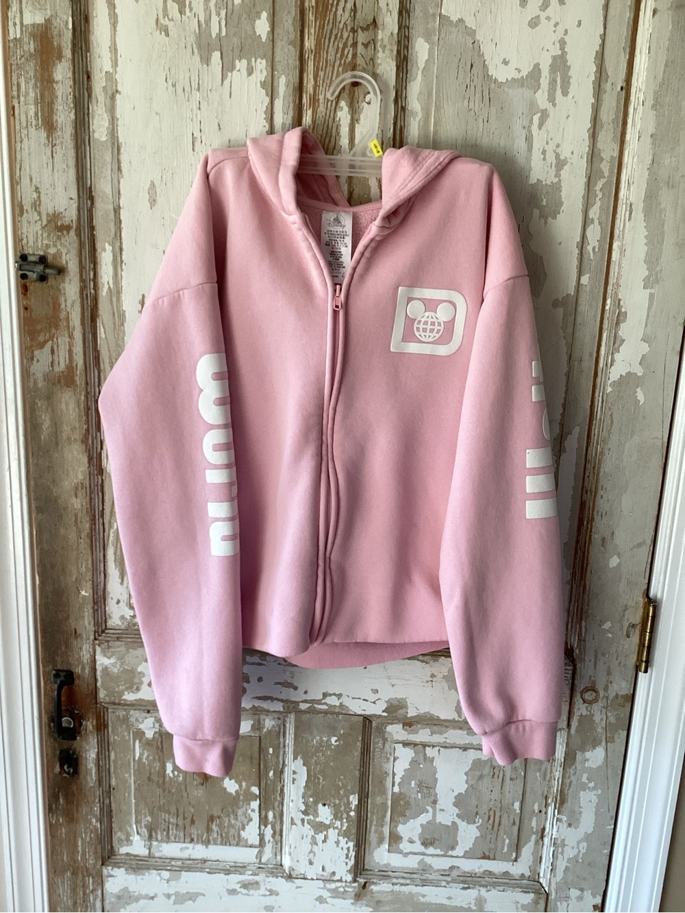 GIrl’s Pink Disneyland Authentic Original Logo Full Zip Hoodie Sz 13 [L/XL?]